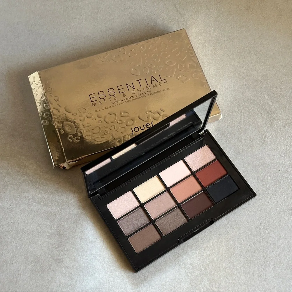 Jouer Essential Matte & Shimmer Eyeshadow Palette  & Long-Wear NO BOX